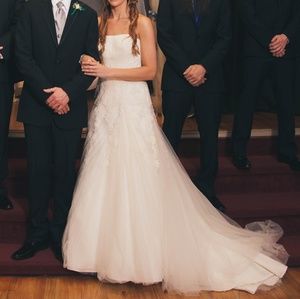 Strapless Tulle Ivory Wedding Dress Size 6